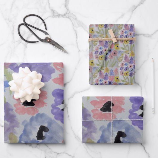 Sommerliche Wildblumen Geschenkpapier Set (Vorderseite)