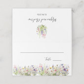 Sommerliche Wildblumen Hochzeit Platzkarte (Außenseite Aufgefaltet)