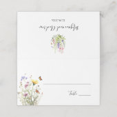 Sommerliche Wildblumen Hochzeit Platzkarte (Außenseite Aufgefaltet)