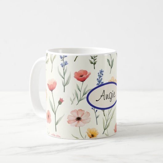 Sommerliche Wildblumen Kaffeetasse (Vorderseite Links)
