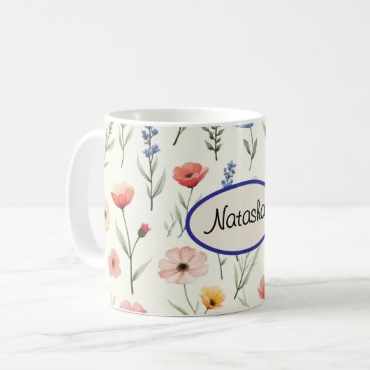 Sommerliche Wildblumen Kaffeetasse (Vorderseite Links)