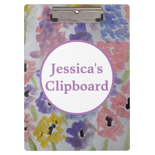 Sommerliche Wildblumen Klemmbrett (Vorderseite)