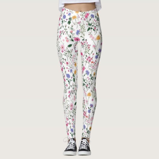 Sommerliche Wildblumen Leggings (Vorderseite)