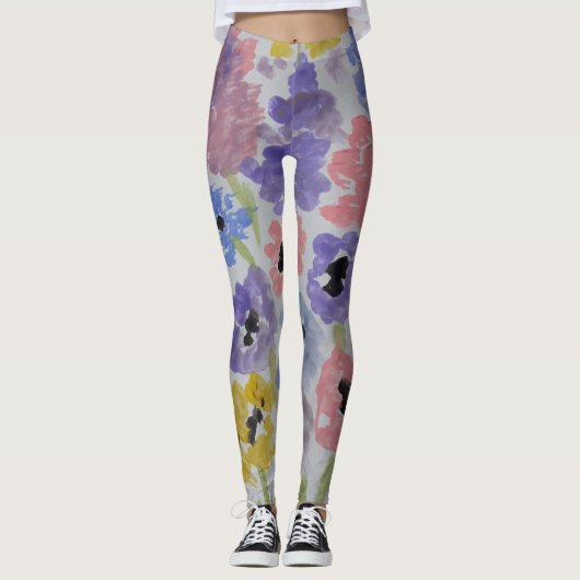 Sommerliche Wildblumen Leggings (Vorderseite)