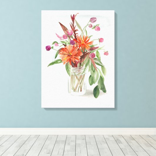 Sommerliche Wildblumen Leinwanddruck (Insitu (Holzboden))