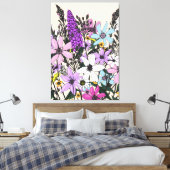 Sommerliche Wildblumen Leinwanddruck (Insitu (Schlafzimmer))