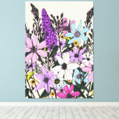Sommerliche Wildblumen Leinwanddruck (Insitu (Holzboden))