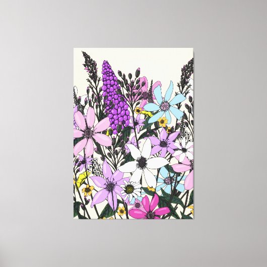 Sommerliche Wildblumen Leinwanddruck (Vorderseite)