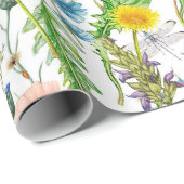 Sommerliche Wildblumen mit Libellen Geschenkpapier (Rolleneckpunkt)