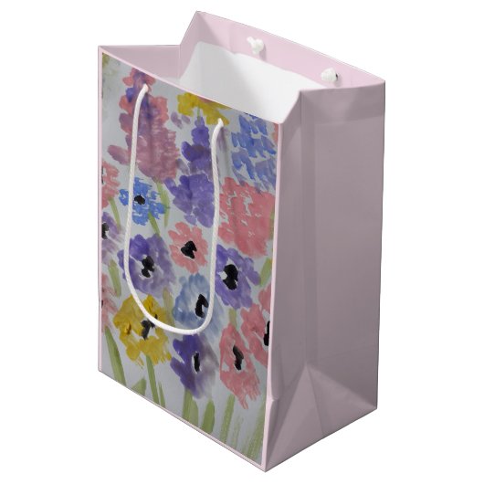 Sommerliche Wildblumen Mittlere Geschenktüte (Vorderseite Schrägansicht)