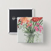 Sommerliche Wildblumen - Pinks und Reds Button (Vorne & Hinten)