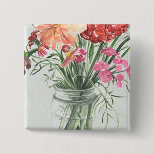 Sommerliche Wildblumen - Pinks und Reds Button