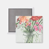 Sommerliche Wildblumen - Pinks und Reds Magnet (Vorderseite/Rückseite)