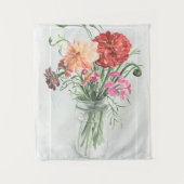 Sommerliche Wildblumen - Pinks und Reds Wandteppich (Vorderseite)