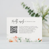 Sommerliche Wildblumen - QR-Code online RSVP Karte (Stehend Vorderseite)