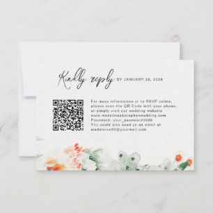 Sommerliche Wildblumen - QR-Code online RSVP Karte