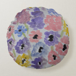 Sommerliche Wildblumen Rundes Kissen