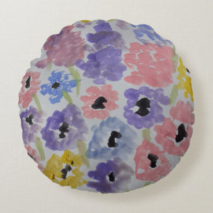 Sommerliche Wildblumen Rundes Kissen