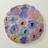 Sommerliche Wildblumen Rundes Kissen (Rückseite)