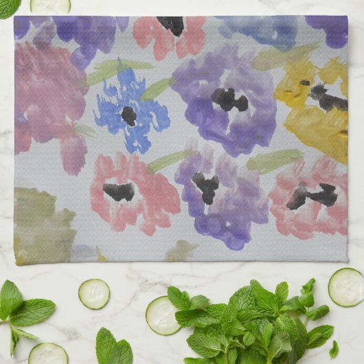 Sommerliche Wildblumen Teetuch Geschirrtuch (Gefaltet)