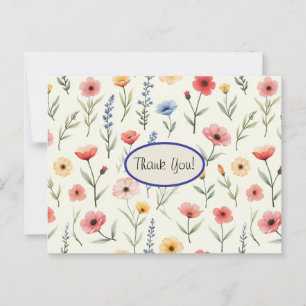 Sommerliche Wildblumen Vielen Dank Postkarte