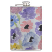 Sommerliche Wildblumen Vinyl umhüllt Flachmann (Vorderseite)