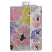 Sommerliche Wildblumen Vinyl umhüllt Flachmann (Rückseite)