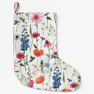 Sommerliche Wildblumen, wasserfarbenes nahtloses M Kleiner Weihnachtsstrumpf