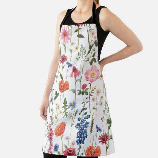 Sommerliche Wildblumen, wasserfarbenes nahtloses M Schürze (InSitu)