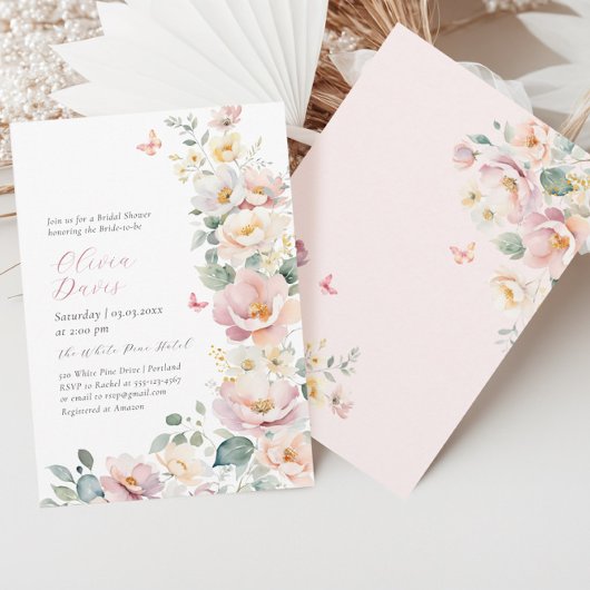 Sommerliche Wildblumen Wreath Bridal Dusche Einlad Einladung