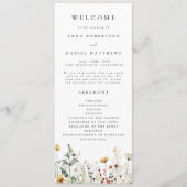 Sommerliche Wildblumenfeld-Hochzeit Programm (Vorderseite)