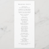 Sommerliche Wildblumenfeld-Hochzeit Programm (Rückseite)
