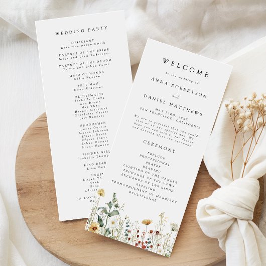 Sommerliche Wildblumenfeld-Hochzeit Programm