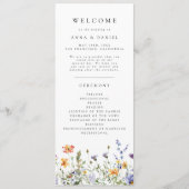 Sommerliche Wildblumengarten-Hochzeitsprogramm Programm (Vorderseite)