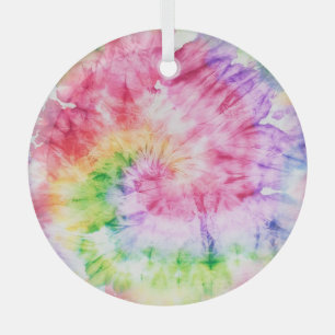 Sommerliche Wirbel: Pastellfarbene Krawatte-Muster Ornament Aus Glas