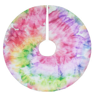 Sommerliche Wirbel: Pastellfarbene Krawatte-Muster Polyester Weihnachtsbaumdecke