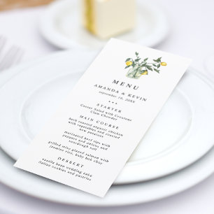 Sommerliche Zitronen Arrangement Hochzeitsmenü