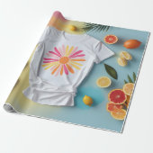 Sommerliche Zitrus-Blüten Geschenkpapier (Ungerollt)