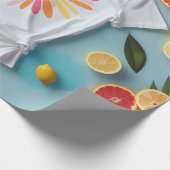 Sommerliche Zitrus-Blüten Geschenkpapier (Ecke)