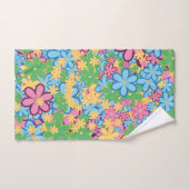 Sommerlicher 60er Blume Muster Badhandtuch Set (Handtuch)
