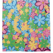 Sommerlicher 60er Blume Muster Duschvorhang (Vorderseite)