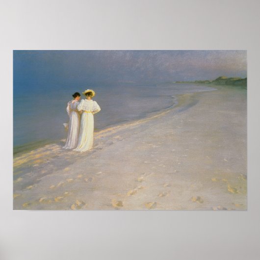 Sommerlicher Abend am Südstrand von Skagen Poster (Vorne)