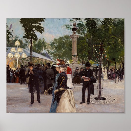 Sommerlicher Abend in Tivoli | Paul Fischer Poster (Vorne)