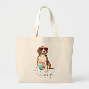 Sommerlicher Beagle Jumbo Stoffbeutel