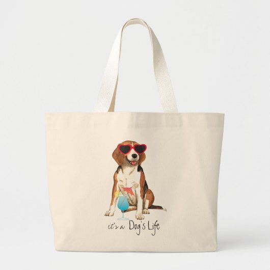 Sommerlicher Beagle Jumbo Stoffbeutel (Vorne)