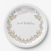 Sommerlicher Blumengarten Geburtstag Pappteller (Vorderseite)