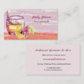 Sommerlicher Cocktail Events Barkeeper Visitenkarte (Vorne/Hinten)