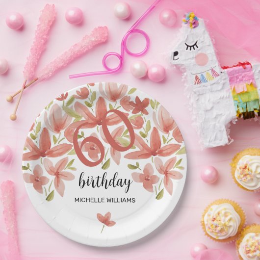 Sommerlicher Garten Wasserfarbe Pappteller (Party)