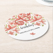 Sommerlicher Garten Wasserfarbe Runder Pappuntersetzer (Angewinkelt)