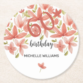 Sommerlicher Garten Wasserfarbe Runder Pappuntersetzer